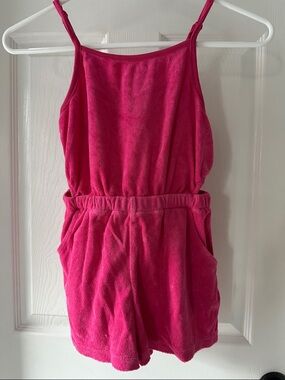 Girls Pink Terry Romper with cutouts Sz 8